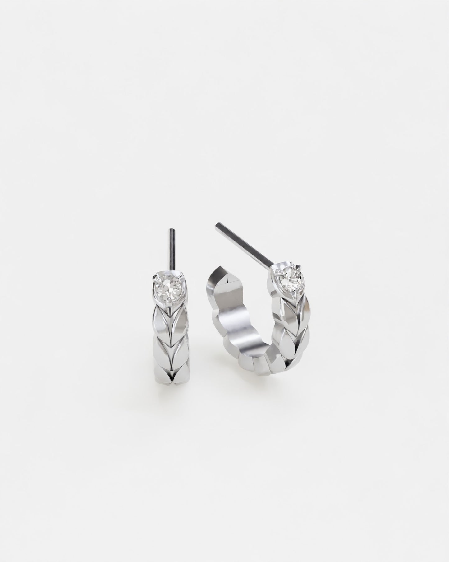 Сережки колоски міні з діамантом